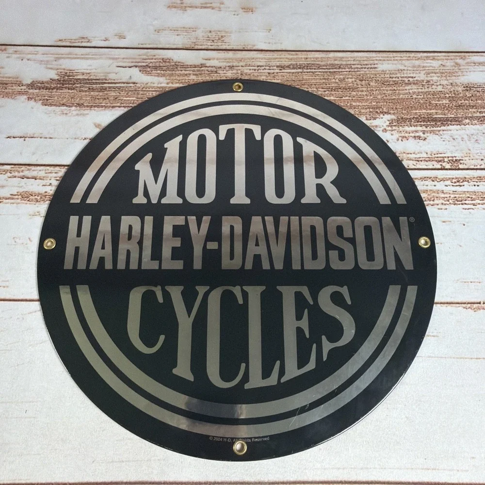 Harley Davidson Black Metal Tin Indoor Or Outdoor Sign